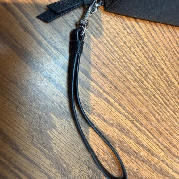 Calvin Klein Zip Around Wristlet Wallet - Black Saffiano - NWT